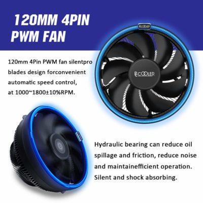 CPU Cooler PC Cooler E126M B (LGA 1700/1200/115X, AM4, 1800RPM, 120mm Blue LED FAN, TDP 92W, Hydro Bearing, 4Pin PWM)